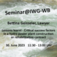 Seminar@IWG-WB / 30. June 2023 / Bettina Geisseler, Lawyer / Lessons learnt -Critical success factors in a hydro power plant construction or rehabilitation contract